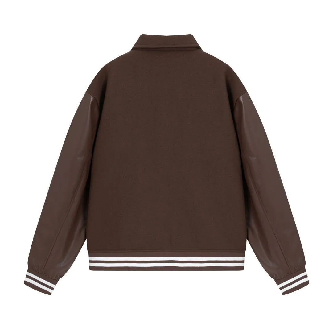 Women's bone embroidered woolen jacket in apricot colour for autumn and winter wear