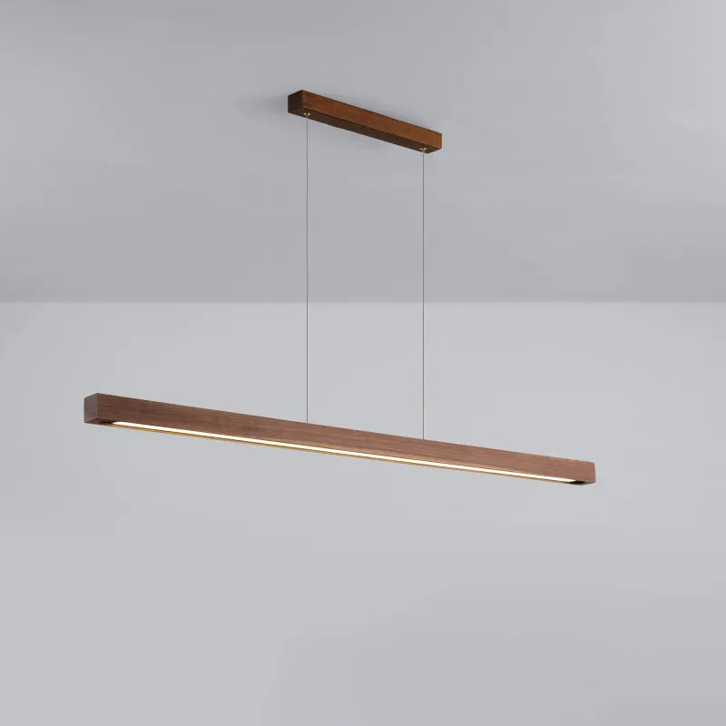 Japanese Style solid wood walnut ceiling light, wooden chandelier with PVC shade, 80cm to 150cm