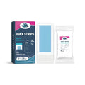 HANCHOBIT facial hair removal wax paper wet wipes pack showing wax strips and cleansing wipes