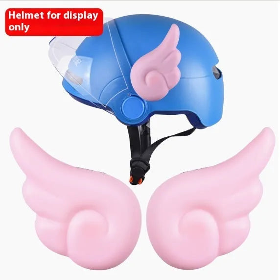 Pair of PC wing helmet decorations for motorcycle or electric car helmets, available in blue, lake blue, white, red, and pink.
