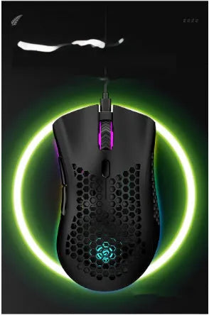Hollow out design wireless mouse with luminous charging feature in black, cyan, or white.