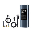 Wireless portable electric car air pump with 60W power, LED light, and flannel storage bag