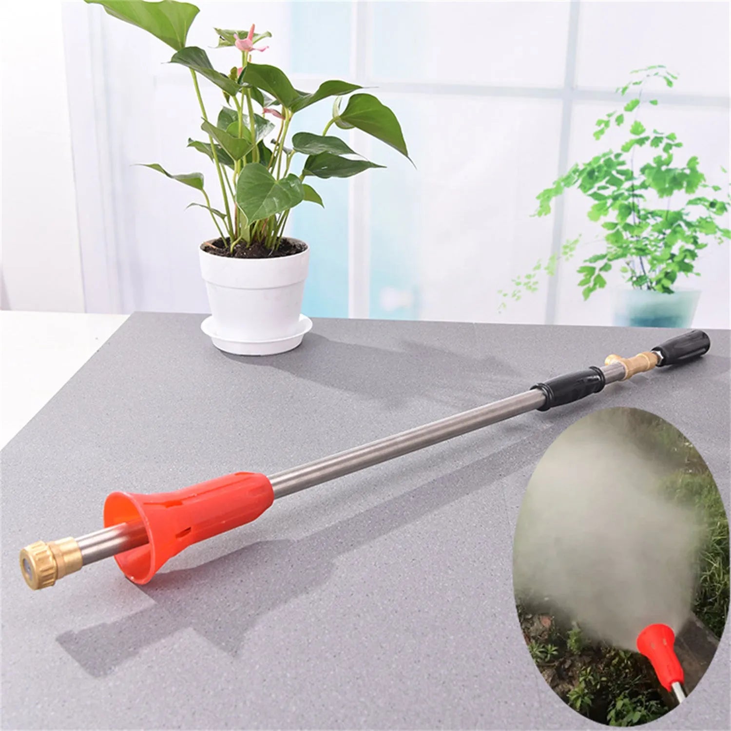 Submachine gun type adjustable high-pressure agricultural pesticide spray gun made from plastic