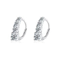925 silver zircon ear studs in geometric and heart shapes, yellow and white gold electroplated finish for women