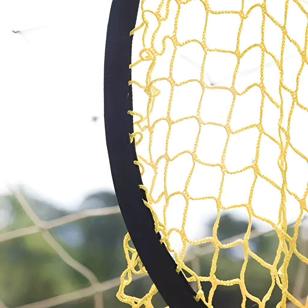 Portable 4-foot wide soccer training goal net in yellow colour for practice sessions