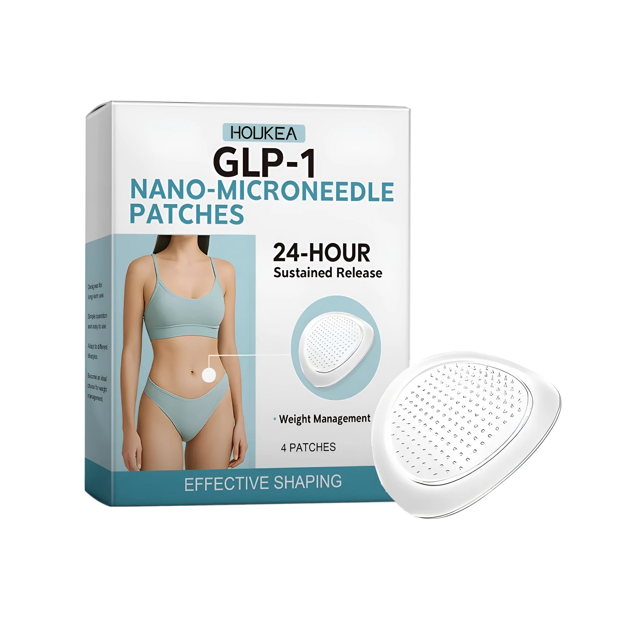 Pack of four nano-microneedle facial skincare patches on a clean background.