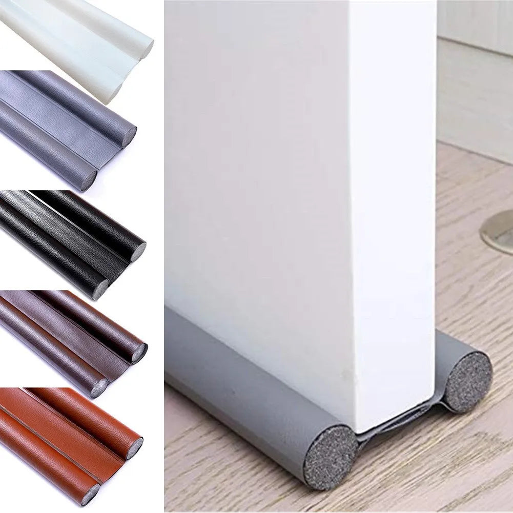 Self-adhesive black flexible 96cm door bottom sealing strip for draft and noise blocking