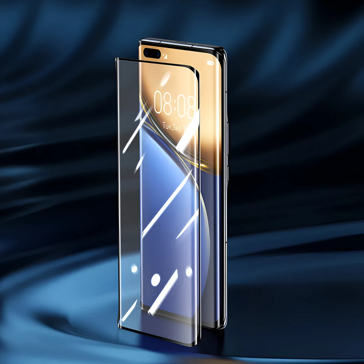 Black full screen curved tempered glass film for Honor Magic3 Pro with matte anti-peeping coating