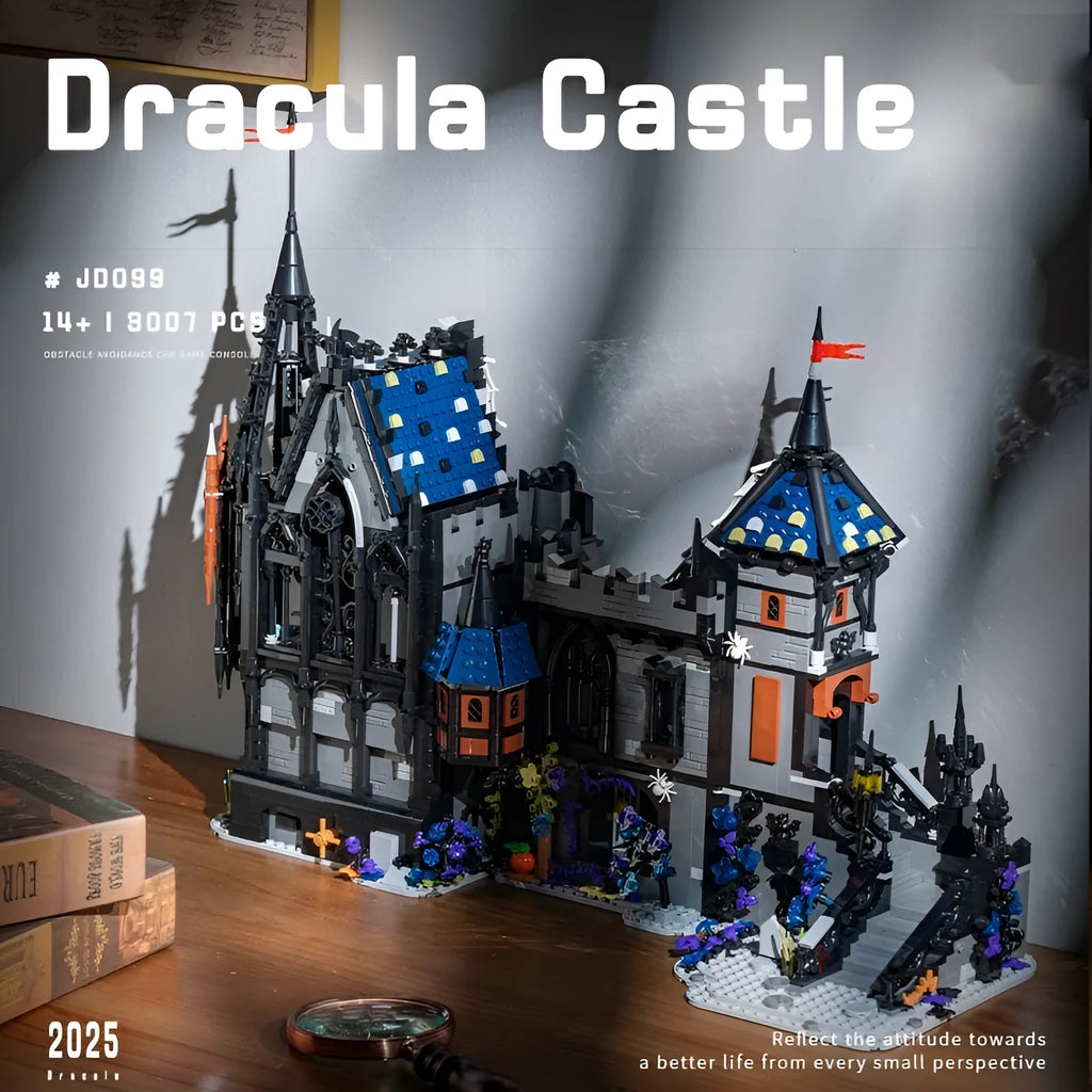 Horror Horror European Retro Castle Building Blocks JD099 small particle plastic set in net pocket packaging