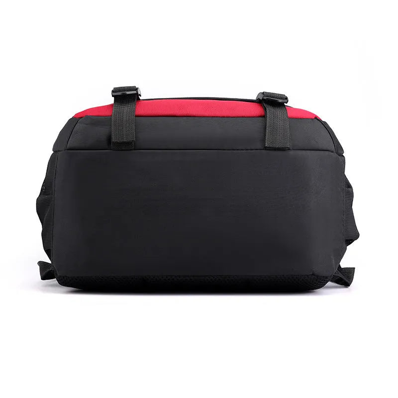 High school nylon backpack with airpillow straps in urban simplicity design, available in four colours