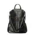 Genuine leather women's retro backpack with waterproof function and organised internal compartments
