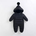 Baby cotton zip-up climbing romper hoodie in solid colour for boys and girls 70-100cm