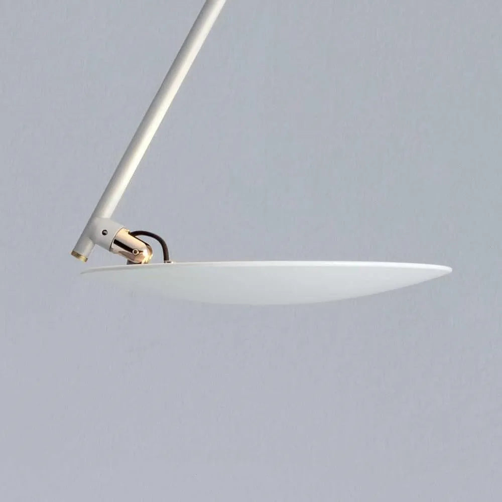 White iron artistic ceiling chandelier with integrated warm LED lights, 50cm diameter.