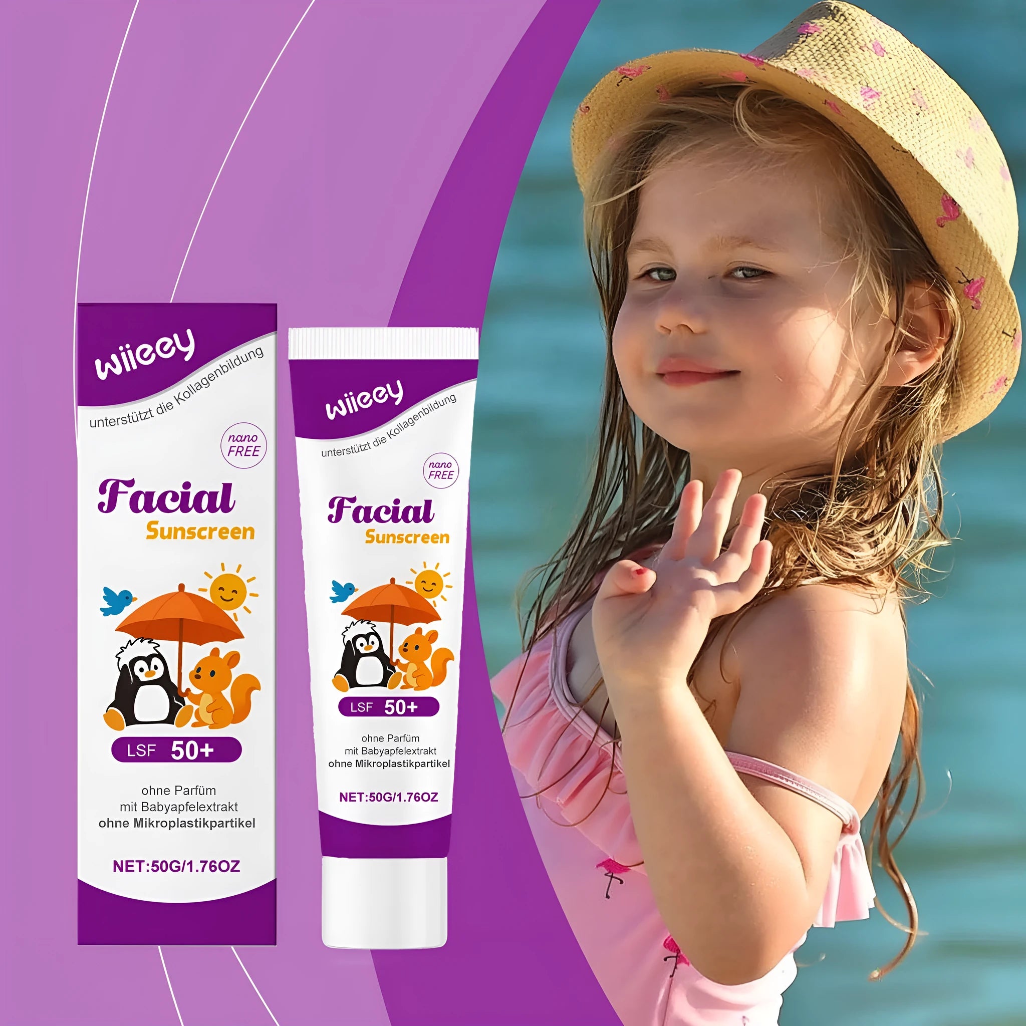 50g tube of summer daily sunscreen cream with titanium dioxide protection