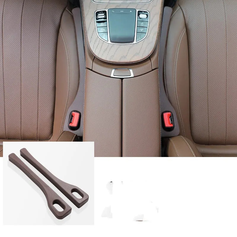 Car seat gap sealing strip in four colour options showing waterproof polyresin construction with carrying handle