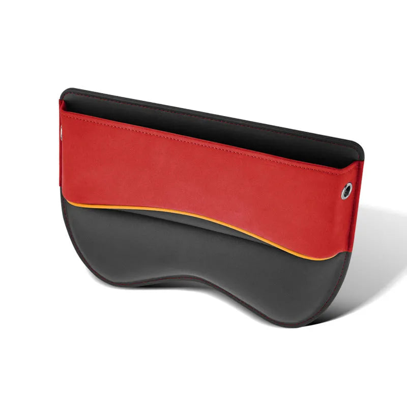 Genuine leather car seat storage box in black, brown, beige, green, or red with waterproof properties