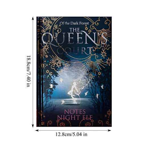 Blue and purple A5 hardcover notebooks with luminous retro covers, open to show full-colour illustrated pages.