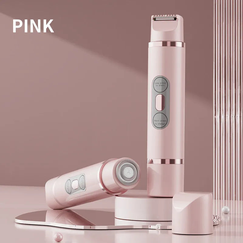 Digital display women's hair removal shaver in gradient purple colour with USB charging port