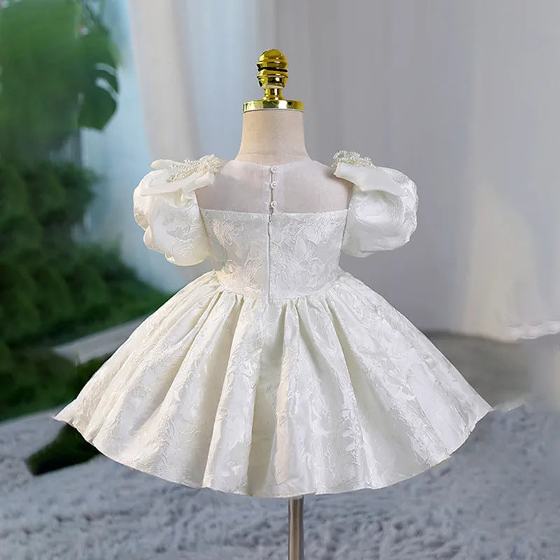 White polyester princess pettiskirt performance dress for girls height 80cm to 160cm