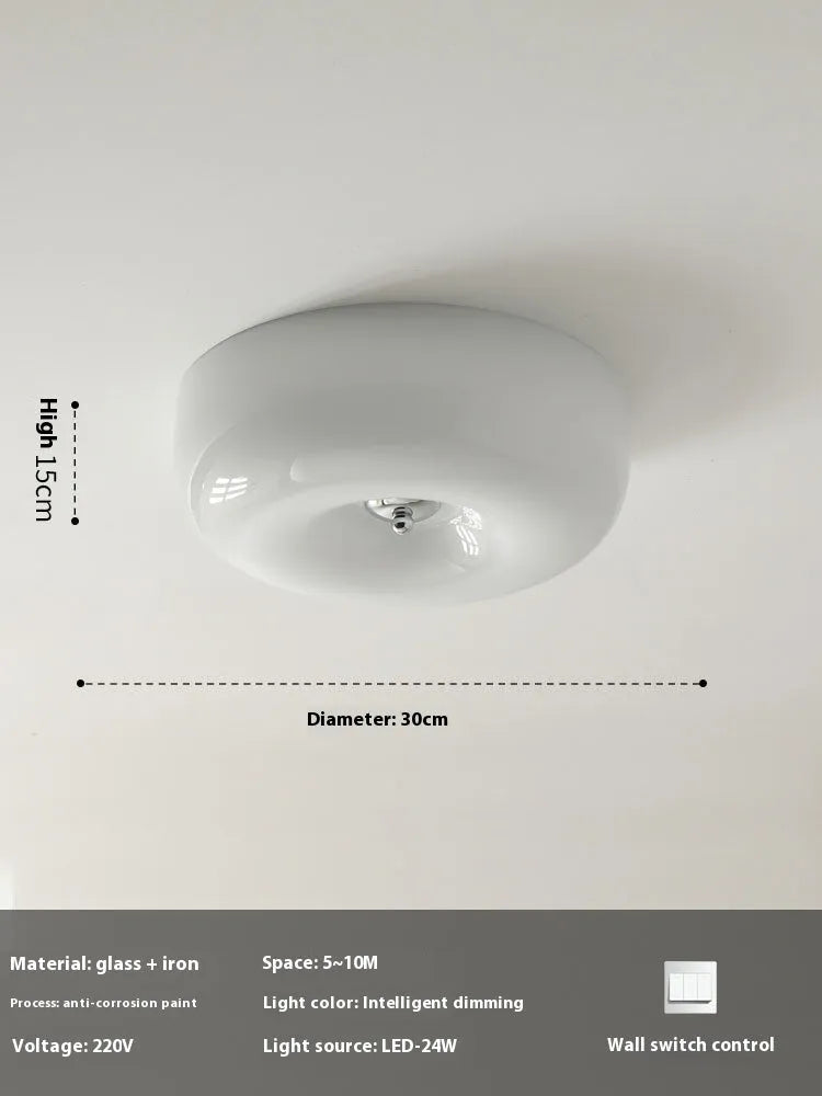 American style three-colour ceiling lamp for bedrooms in cream or white, 30cm and 40cm sizes