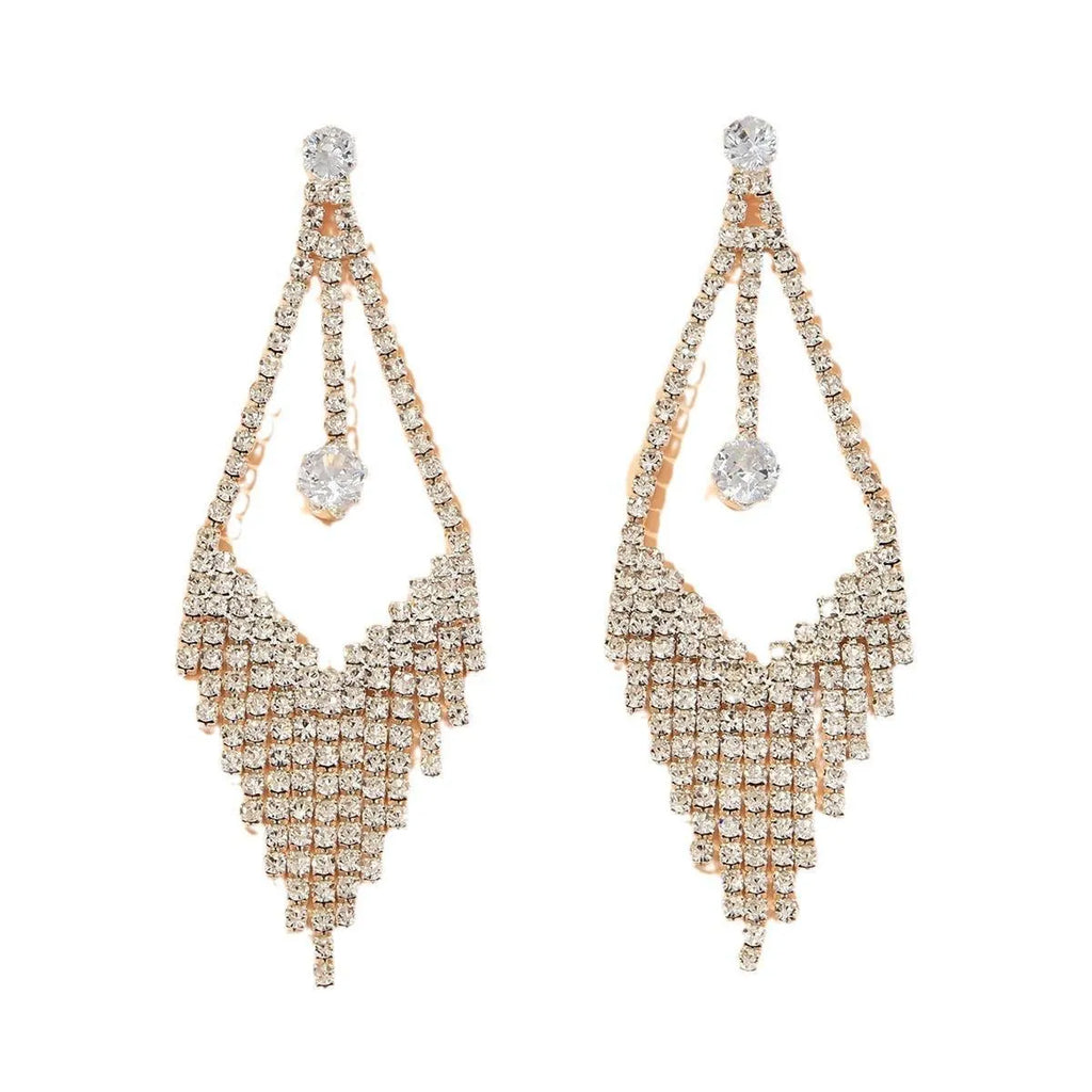 Rhinestone earrings love butterfly flower tassel in silver gold pink black, electroplated finish with imitation pearl