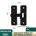 Aluminium alloy punch-free door latch in silver finish with screws for 90 and 180 degree doors.