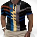 Summer men's casual retro loose fit short sleeve polyester top in size XL, view from front