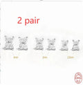 S925 sterling silver flower stud earrings with crystal accents in gold or platinum finish