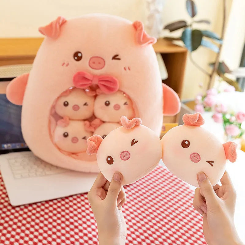 45cm cartoon snack bag plush toy in white lamb colour on a sofa