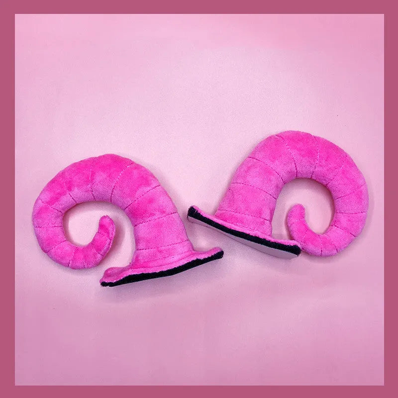 A pair of composite fibre horn decorations for a motorcycle helmet, shown in one of four colour options.