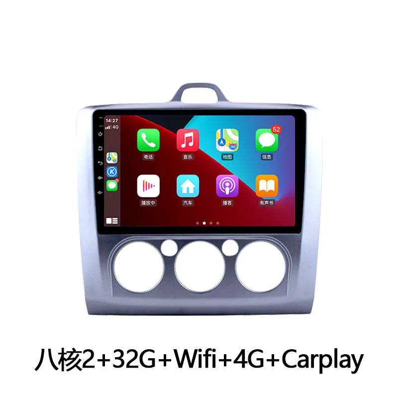 Volkswagen Fox car stereo with 9-inch touchscreen and integrated manual air conditioning control buttons