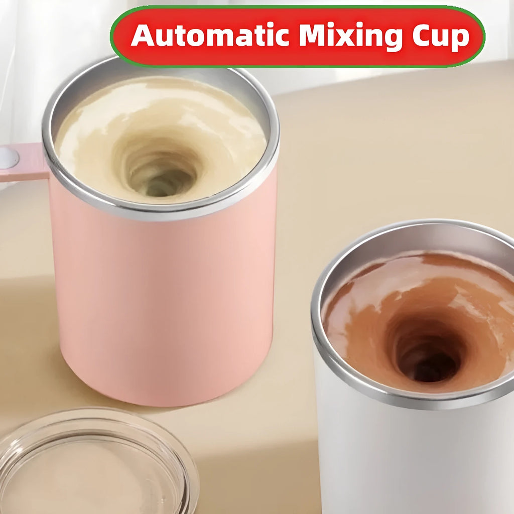Automatic stirring coffee cup with magnetic mixing technology and rechargeable battery in 360ml capacity