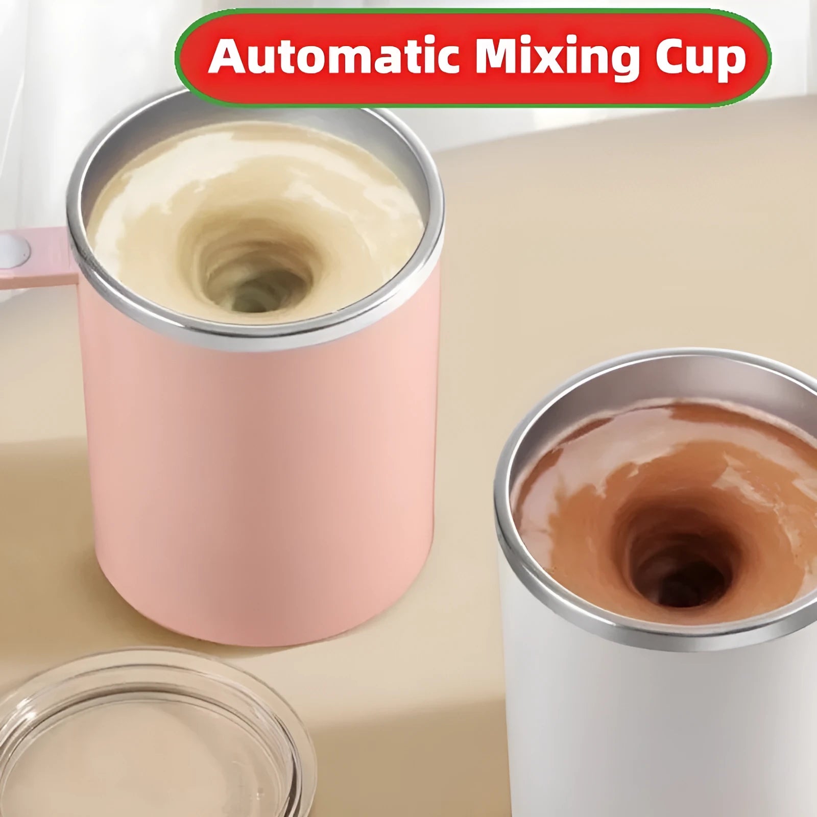 Automatic stirring coffee cup with magnetic mixing technology and rechargeable battery in 360ml capacity
