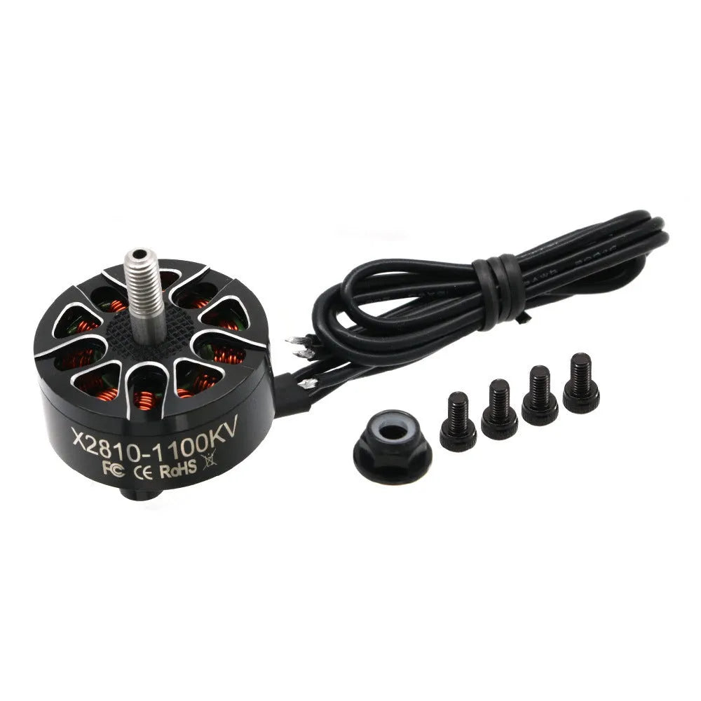 X2810 series brushless motor for RC drone and multi-axis flight model with metal construction.