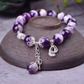 Natural amethyst bracelet with 10mm round beads in unset design for women's jewellery