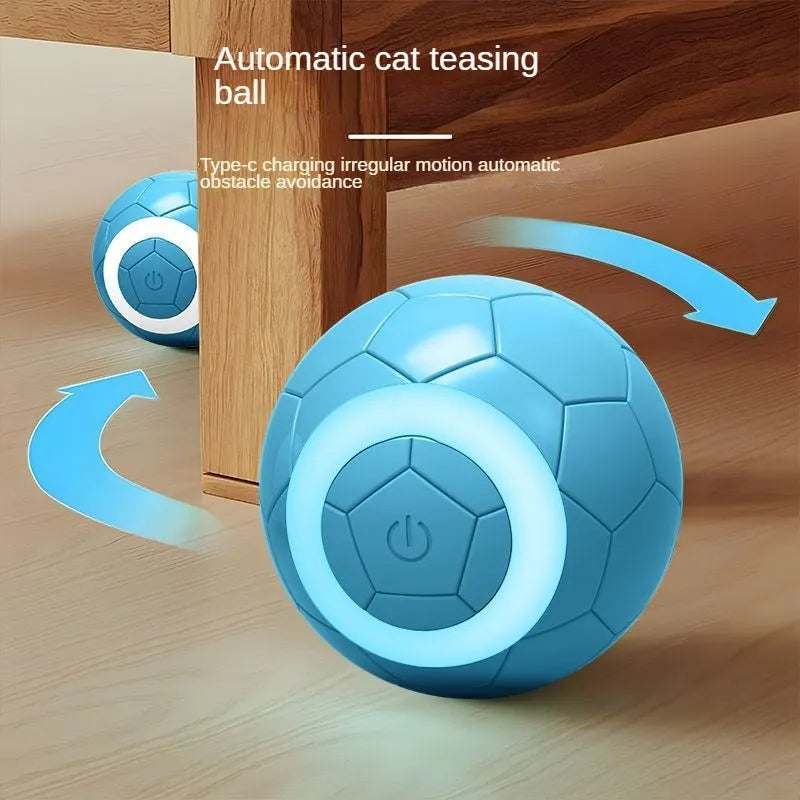 Rubber gravity cat toy ball in upgraded pink, yellow, or blue, single pack pet toy for cats