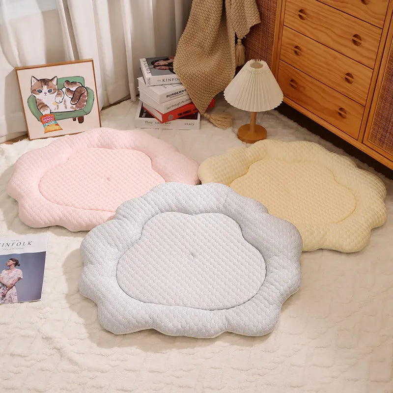 Pet sleeping mat 70 x 55 cm sponge PP cotton filled cat dog bed in grey green pink yellow