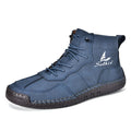 Men's high-top casual boots with elastic band and round toe in multiple colour options