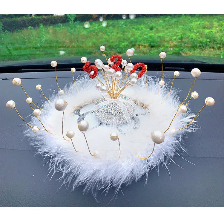 Clay car decoration ornament with diamond star design for vehicle centre console