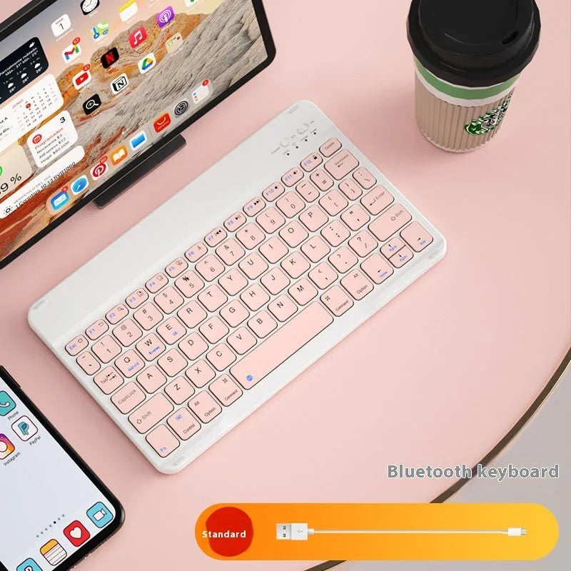 Girls Bluetooth tablet keyboard in colourful ABS design with wireless connectivity for office and home use.
