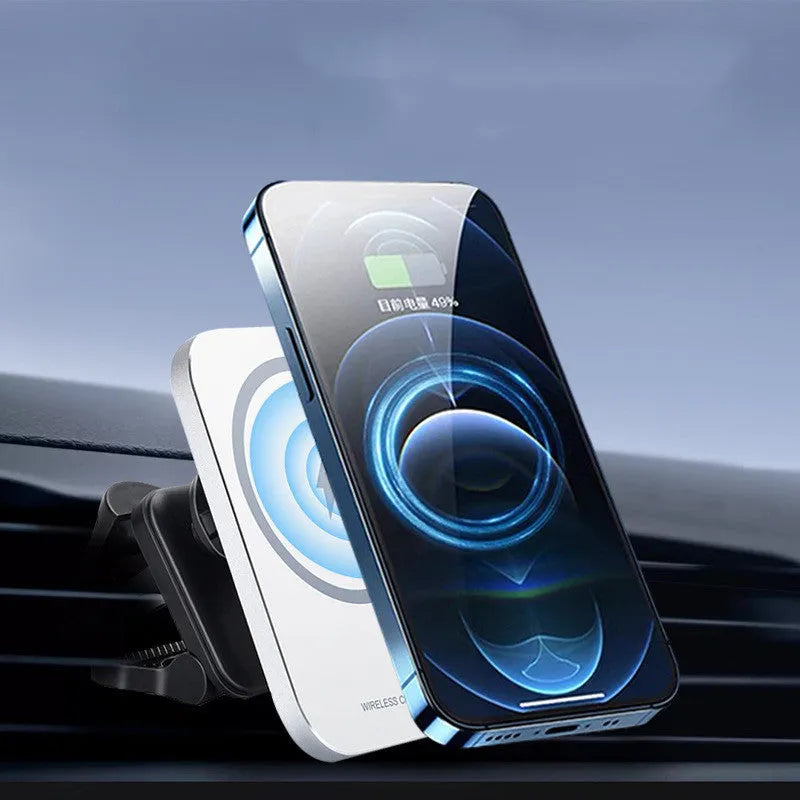 Magnetic wireless car phone charging holder for Apple iPhone 12 with 15W fast charging