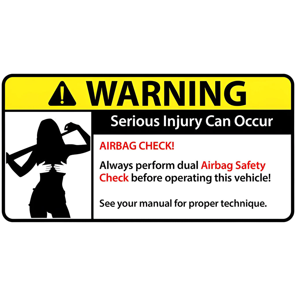 13cm funny car warning sticker in comic style with adhesive backing for vehicle decoration