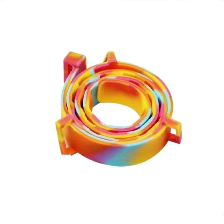 Rainbow packaged plastic flea and lice preventing collar for cats and dogs, showing 38cm and 62cm sizes.