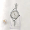 Women's gold or silver Mori style quartz watch with 25mm dial and chain strap