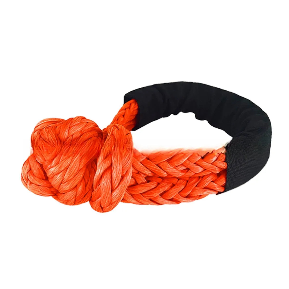 Polymer soft shackle trailer rope in multiple colours with storage bag for vehicle recovery
