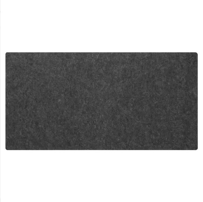 Extra large felt mouse pad in brown, black, grey, or light grey with non-slip backing and machined edges.