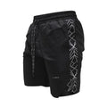 Men's polyester training running pants in black, straight tube style, athletic fit
