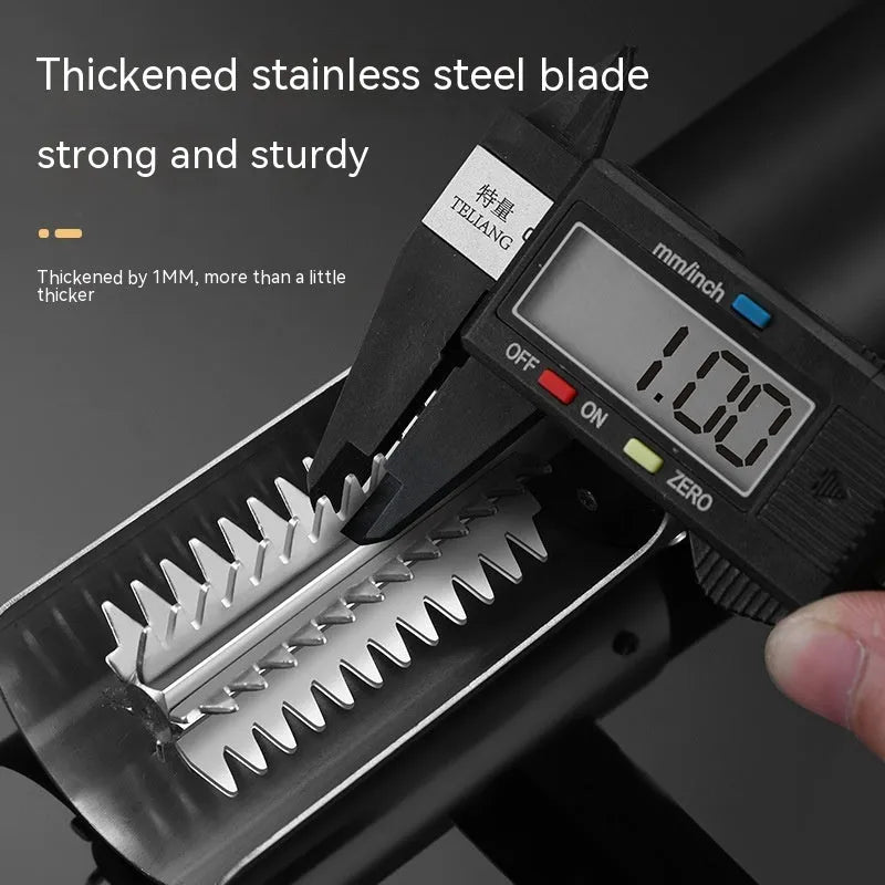 Handheld rechargeable electric fish scaler with 125W motor and seven-level waterproof specification, shown in white, black, or light green.