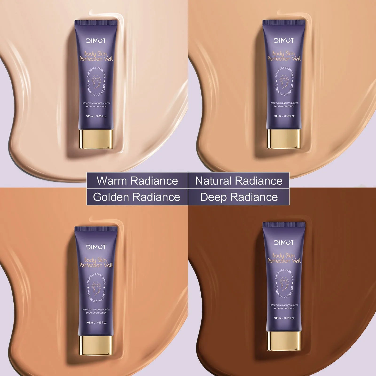 Waterproof body concealer cream with brush for tattoo and birthmark coverage in 108ml container