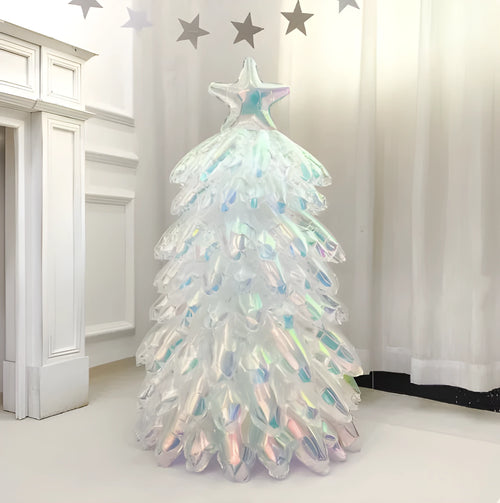 Aluminium foil Christmas balloon decoration arrangement – Santa Claus shape, metallic finish, full-size display